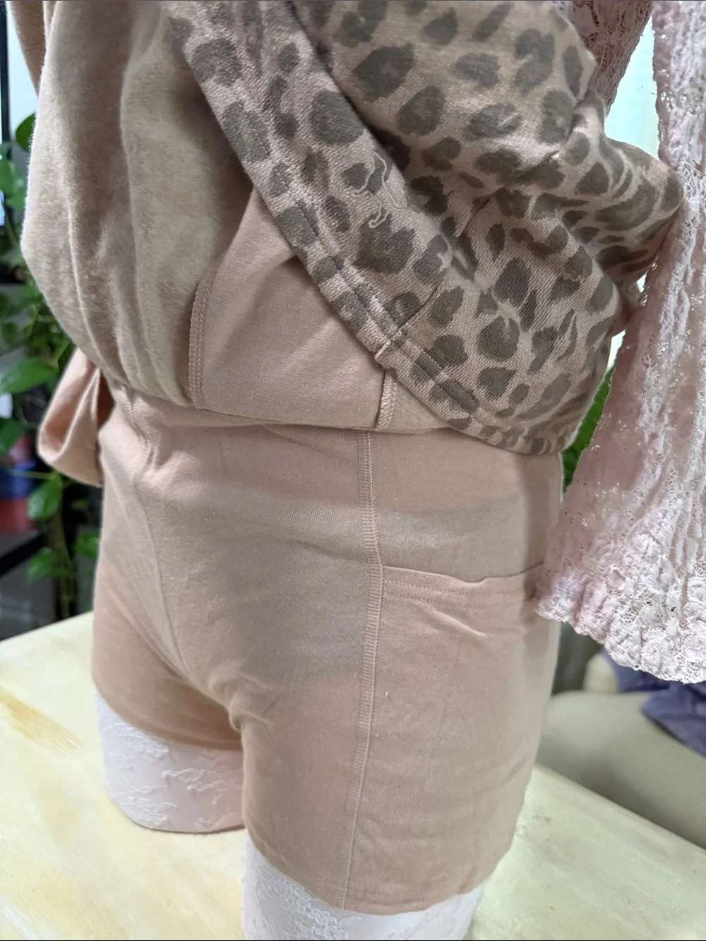 PINK Victoria's Secret Pink/Brown Leopard Fold-Over Mini Skort